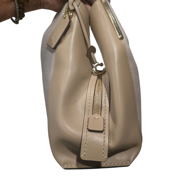 Coach C9078 Dalton 31 With Coach Badge Taupe Jacquard & Leather Shoulder Bag NWT - Picture 6 of 16